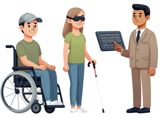 Illustration of several people with disabilities